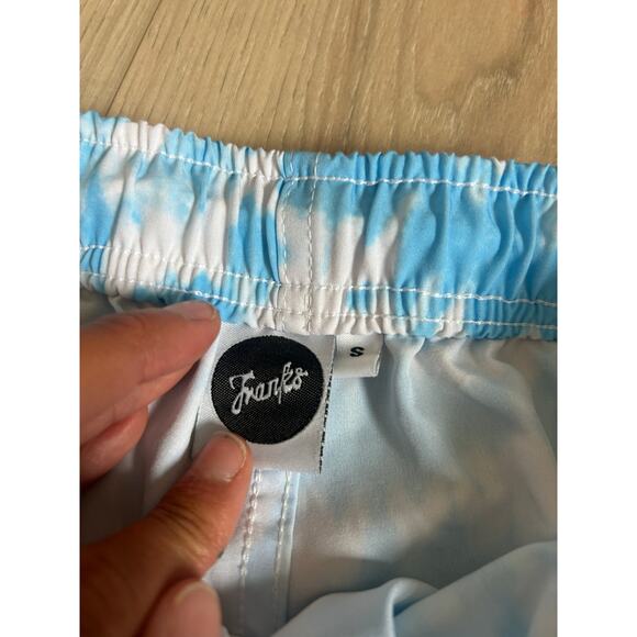 Franks Australia Blue & White Tie Dye Drawstring Shorts -- Small - Picture 6 of 8